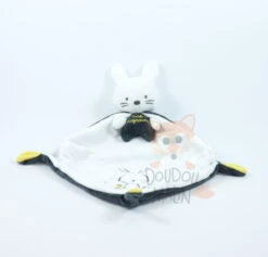 Mots D'enfants Doudou Plat Lapin Trop Mignonne Blanc Gris Jaune