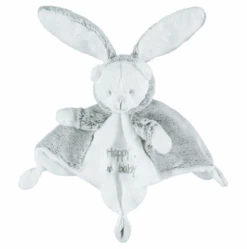 Orchestra Prémaman Doudou Plat Ours Déguisé En Plat Gris Blanc Happy Doudou 25 Cm