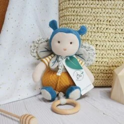 Doudou Et Compagnie - Pollen L'abeille Coton Bio - Boîte à Musique 30 Cm