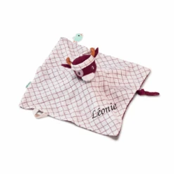 Lilliputiens - Rosalie La Vache - Doudou Plat Blanc En Coton Biologique 25 Cm