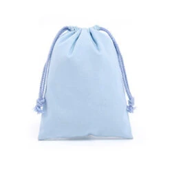 Sac à Doudou - Bleu Ciel - Coton - 19 X 24 Cm