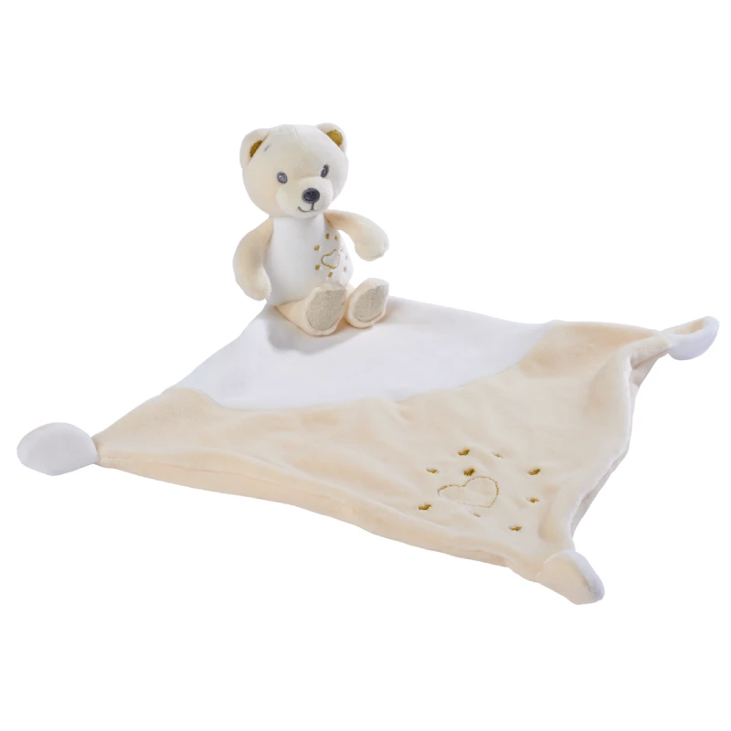 Nicotoy Sparkle Peluche Avec Doudou Ours Beige Rosé 45 Cm 5 Nicotoy Sparkle Peluche Avec Doudou Ours Beige Rosé 45 Cm – Image 3