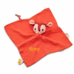 Lilliputiens - Stella La Biche - Doudou Plat Orange En Coton Biologique 25 Cm