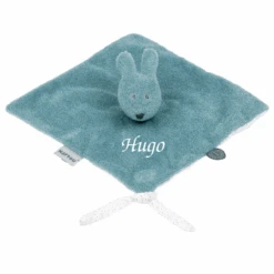 Nattou - Susie Et Bonnie - Doudou Plat Lapin éponge Vert Sauge 27 Cm