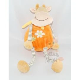 Cmp Doudou Vache Orange Jaune Blanc Rayé Echarpe Fleur 3 Cmp Doudou Vache Orange Jaune Blanc Rayé Echarpe Fleur
