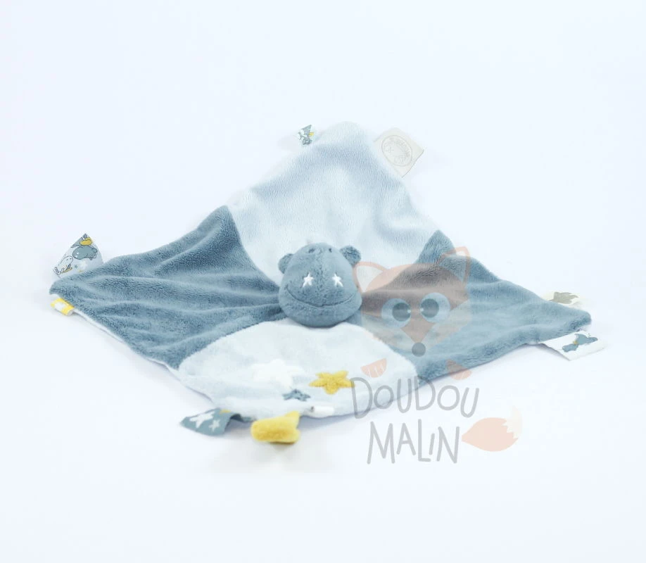 Noukie's Victor & Lucien Doudou Plat Dragon Bleu Jaune étoile 3 Noukie's Victor & Lucien Doudou Plat Dragon Bleu Jaune étoile